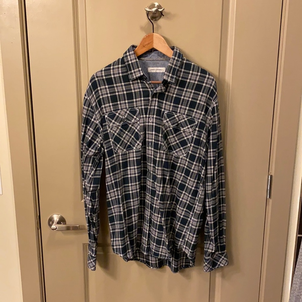 James Campbell Button Down Light Flannel